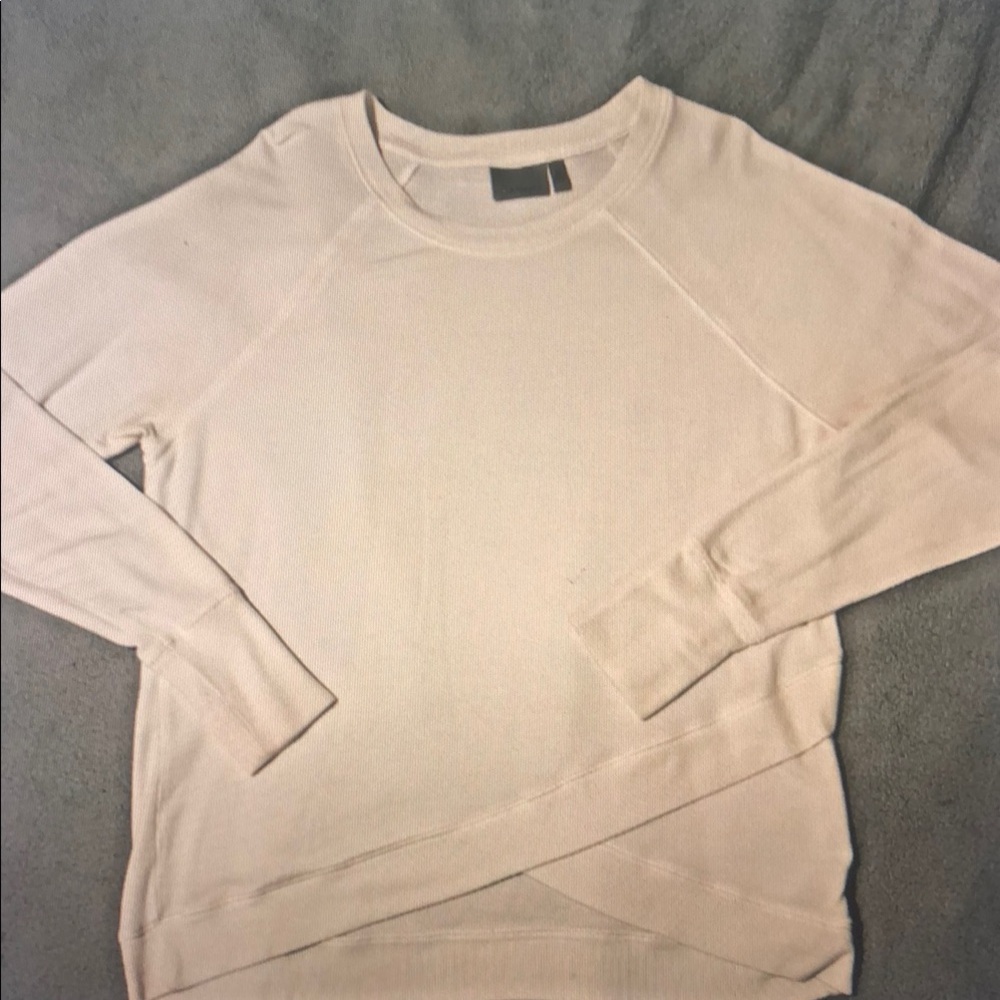 Athleta-Serenity Criss Cross Sweatshirt Women M-White Long Sleeve Modal